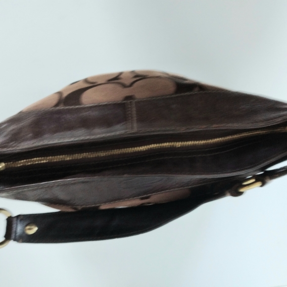 Coach satchel canvas and brown leather - Picture 6 of 10